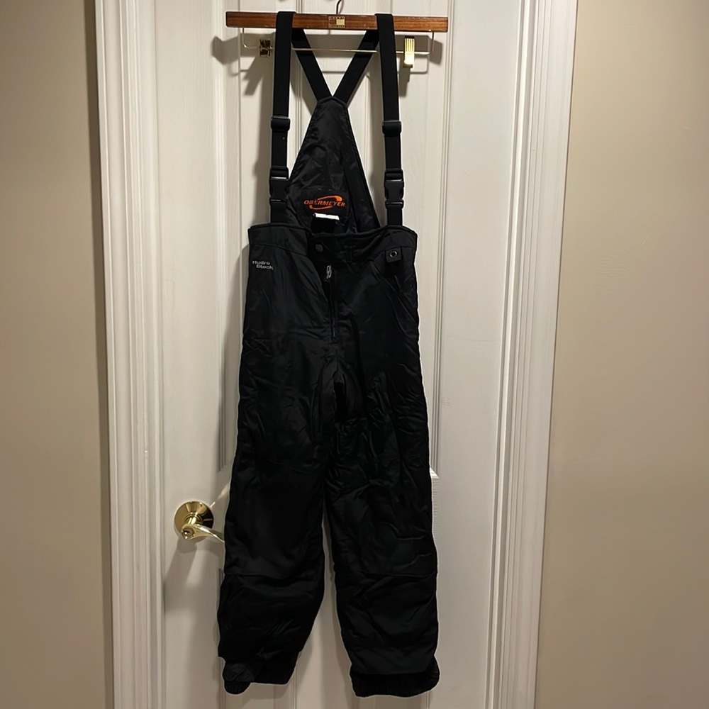 Obermeyer boy girl snow bib ski pants snowboard size 7 I grow suspenders